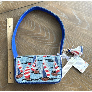 NWT Viral Tik Tok Hand‎ Beaded Sailboat Shoulder Bag Matching Charm Artisanal